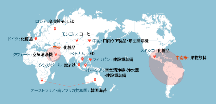 海外で人気のある韓国製品 (資料：KOTRA)